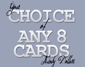 Blank Notecards Set of Eight - Custom Choice Block Printed Cards