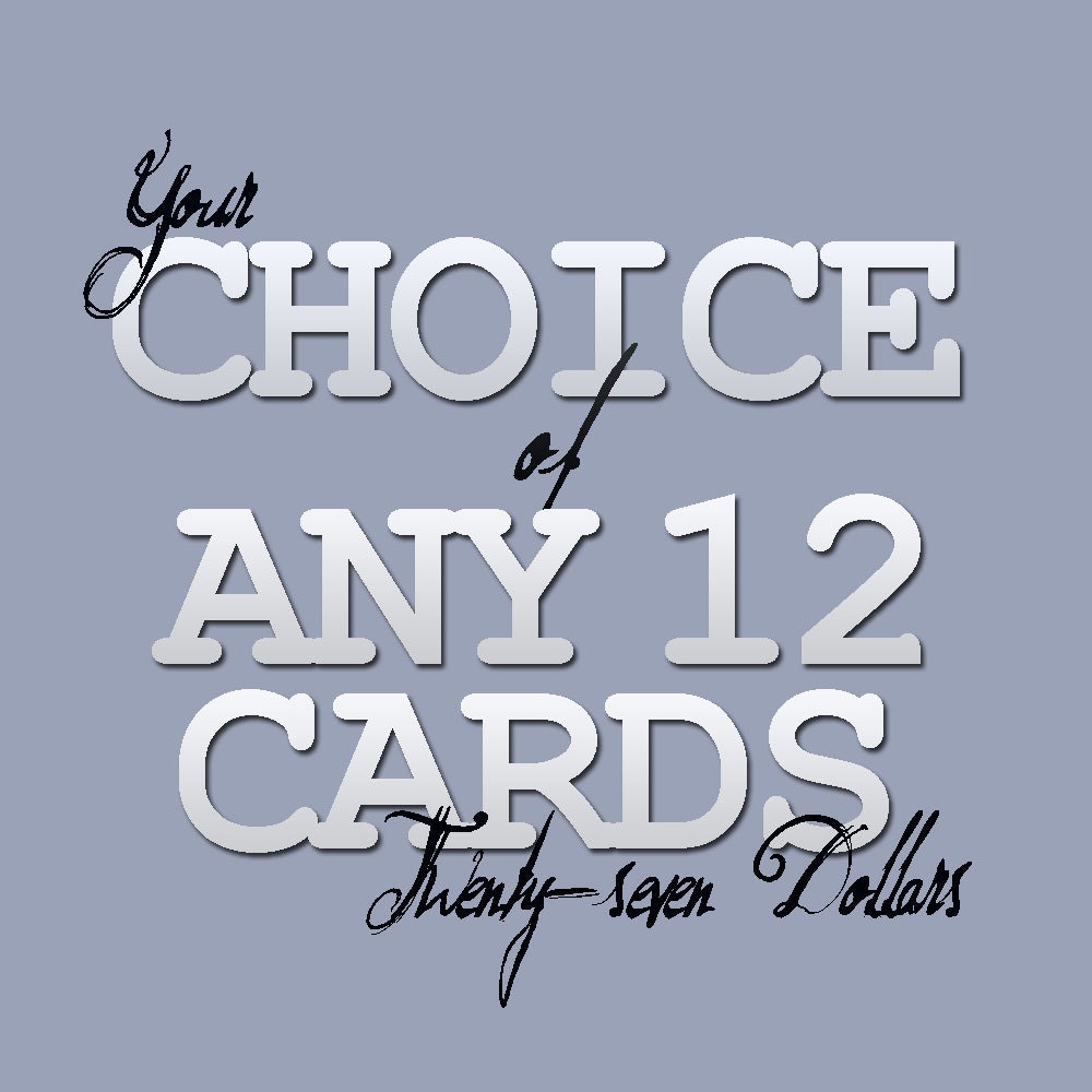 Blank Notecards -- Set of Twelve Cards -- Custom Selection --Pick and Choose