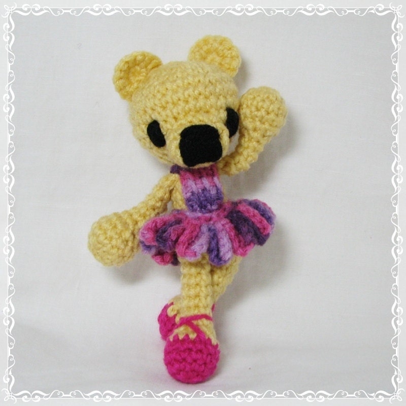 Handmade Amigurumi Chibi Ballerina Bear