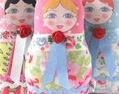 SALE - Matryoshka plush Doll with blonde hair - Petite
