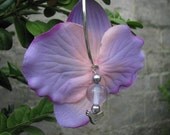 Flower earrings purple orchids