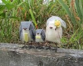 Custom Love Birds Wedding Cake Topper with Baby - MADE TO ORDER