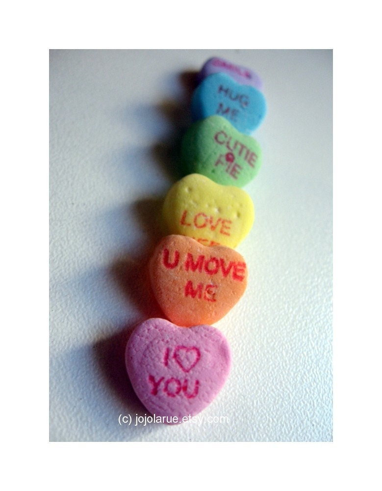 Candy Art Photo Rainbow Candy Conversation Hearts Art Photography, 8x10