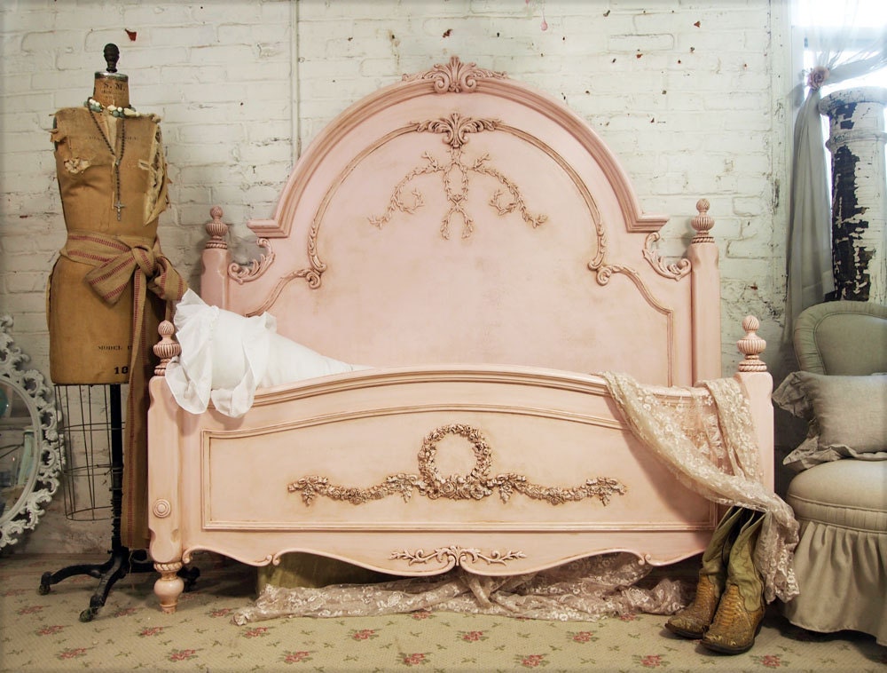 Painted Cottage Romance Queen Shabby Pink Bed BD209
