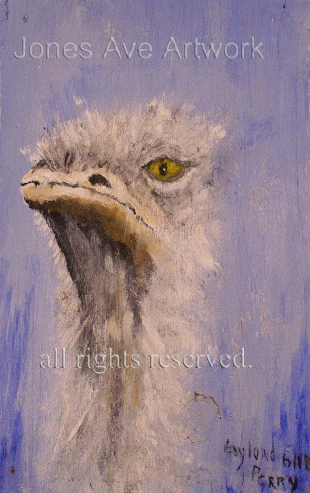 Ostrich With...., A Gaylord Perry Painting