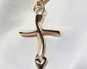 Handmade Rose Gold Loving Cross Necklace 9K