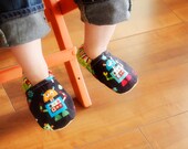 Robot Bison Booties Size 12 to 18 Months Toddler Size 4 Ready to Ship Slippers Geekery Gift