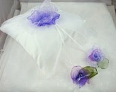 Rose petal basket and ring bearer pillow set in your colors