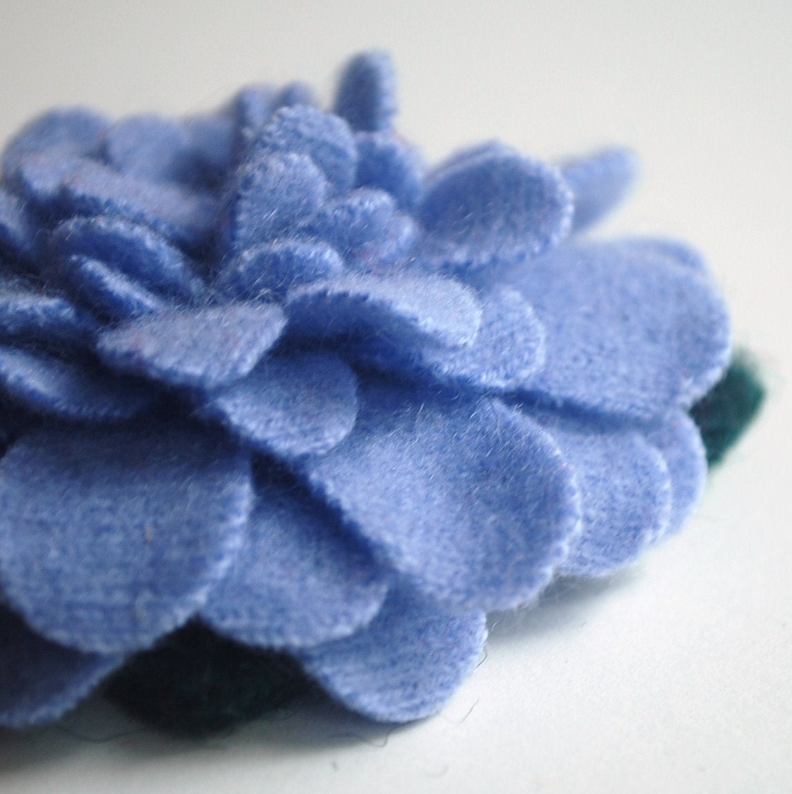 Cashmere Periwinkle Camellia - Reclaimed Wool Flower Pin