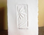 Handmade Card - Embossed Daisy Card with Red Envelope - Small