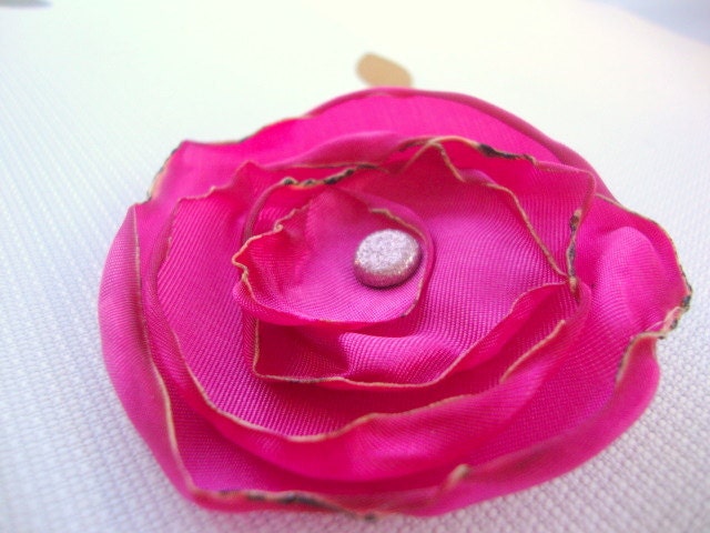 Sexy Pink Flower Hair Clip