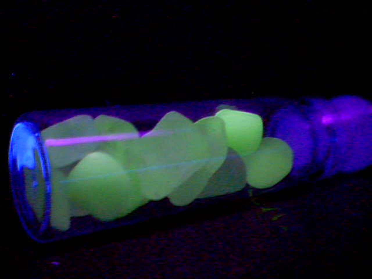 Glow in the dark Beach sea glass jewelry bottle handmade