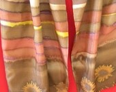 Tallit  82 in x 27.5 in  Cotton and hand painted silk