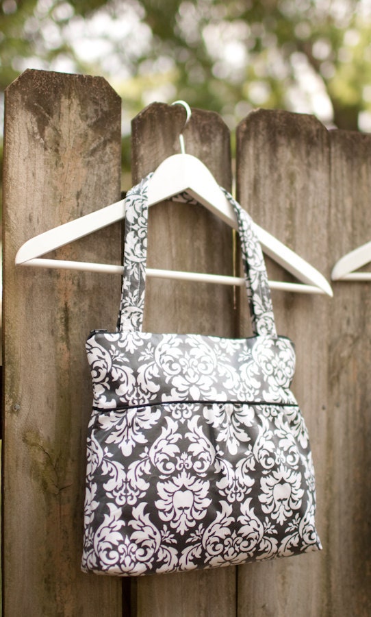 Michael Miller laminate in black/white small purse