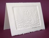 Handmade Card - Irises with Green Envelope - Medium