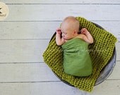 Knit Baby Blanket Afghan Lemongrass Newborn Photo Props