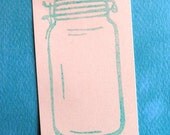 retro mason style canning jar clear polymer rubber stamp