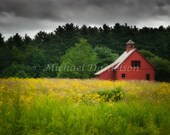 Countryside Connecticut Red Barn Photograph 8x10