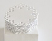 15 Stickers Seals Doily White