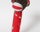 Red Sock Monkey Squeakie Toy