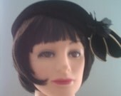 Vintage Fascinator Hat Black French Style Retro Gothic