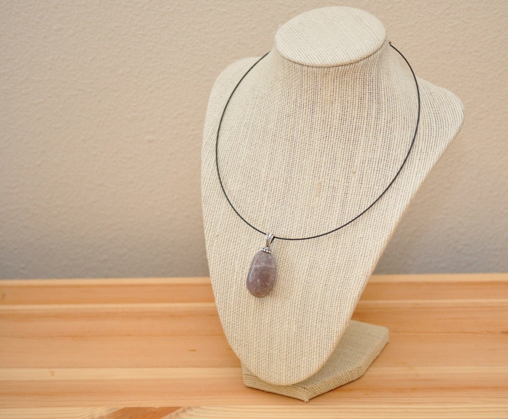 River Rock Necklace - Grape Jelly Bean