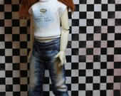 Dirty DARK - Stretch Denim print leggings for Slim Tiny 27cm BJDs