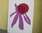 PINK ECHINACEA silkscreen print