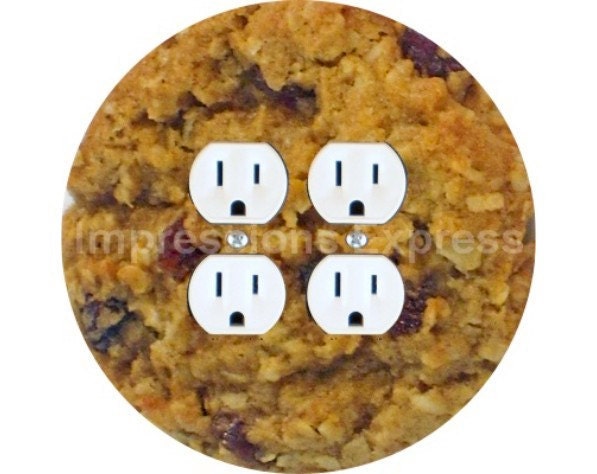 Oatmeal Raisin Cookie Double Duplex Outlet Plate Cover