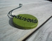 polymer clay pendant  artisan nature hand painted