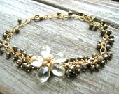 Baby it's You Pyrite Bracelet with Green Amethyst Wrapped flower