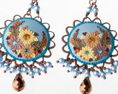 autumn leaves - ornate dangle earrings