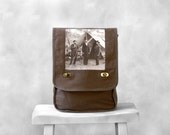 Abraham Lincoln - Messenger Bag - Java Brown - Vintage Photograph at Antietam - Field Bag