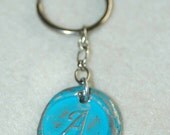 Wax Seal Monogram Key Ring - Your Choice of Vintage Style Letter and Color By Inspired Jewelry Designs