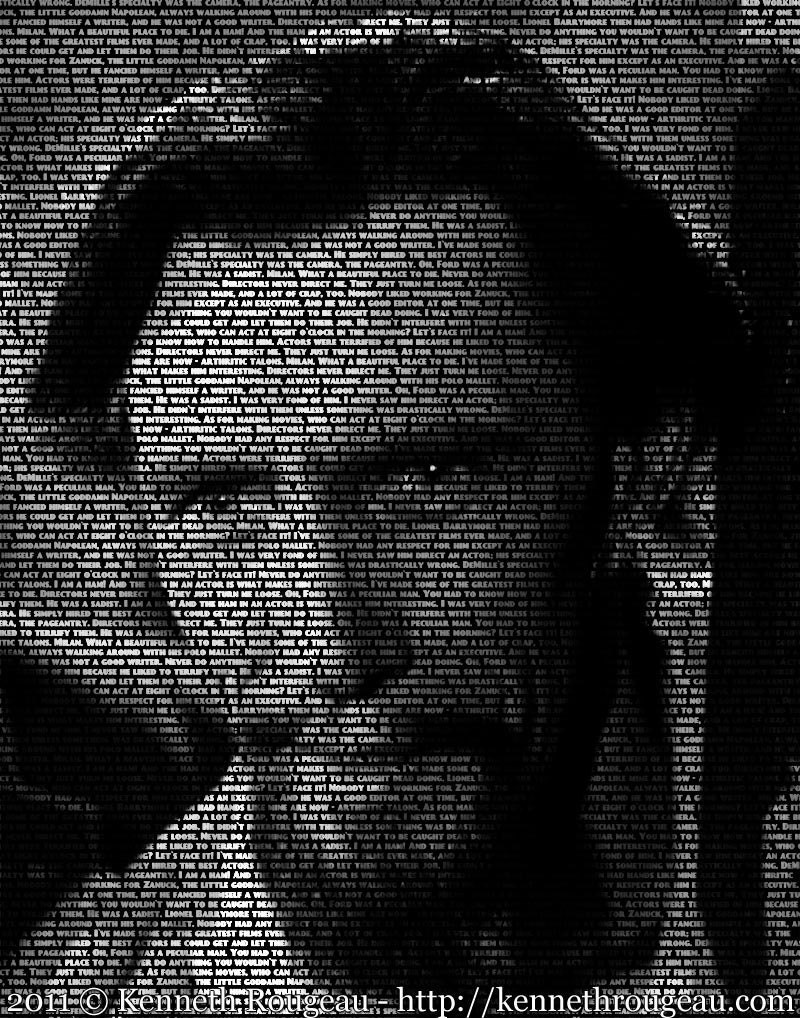 John Carradine - 11x14 Typographical Portrait Fine Art Print