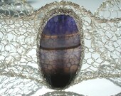 Agate Knit Wire Crochet Sterling Cuff - Free Shipping