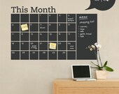 Monthly Calendar Decal - Chalkboard Decal - by Simple Shapes