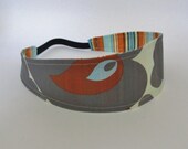Reversible Headband Cloudy Skies and Sunset Stripe