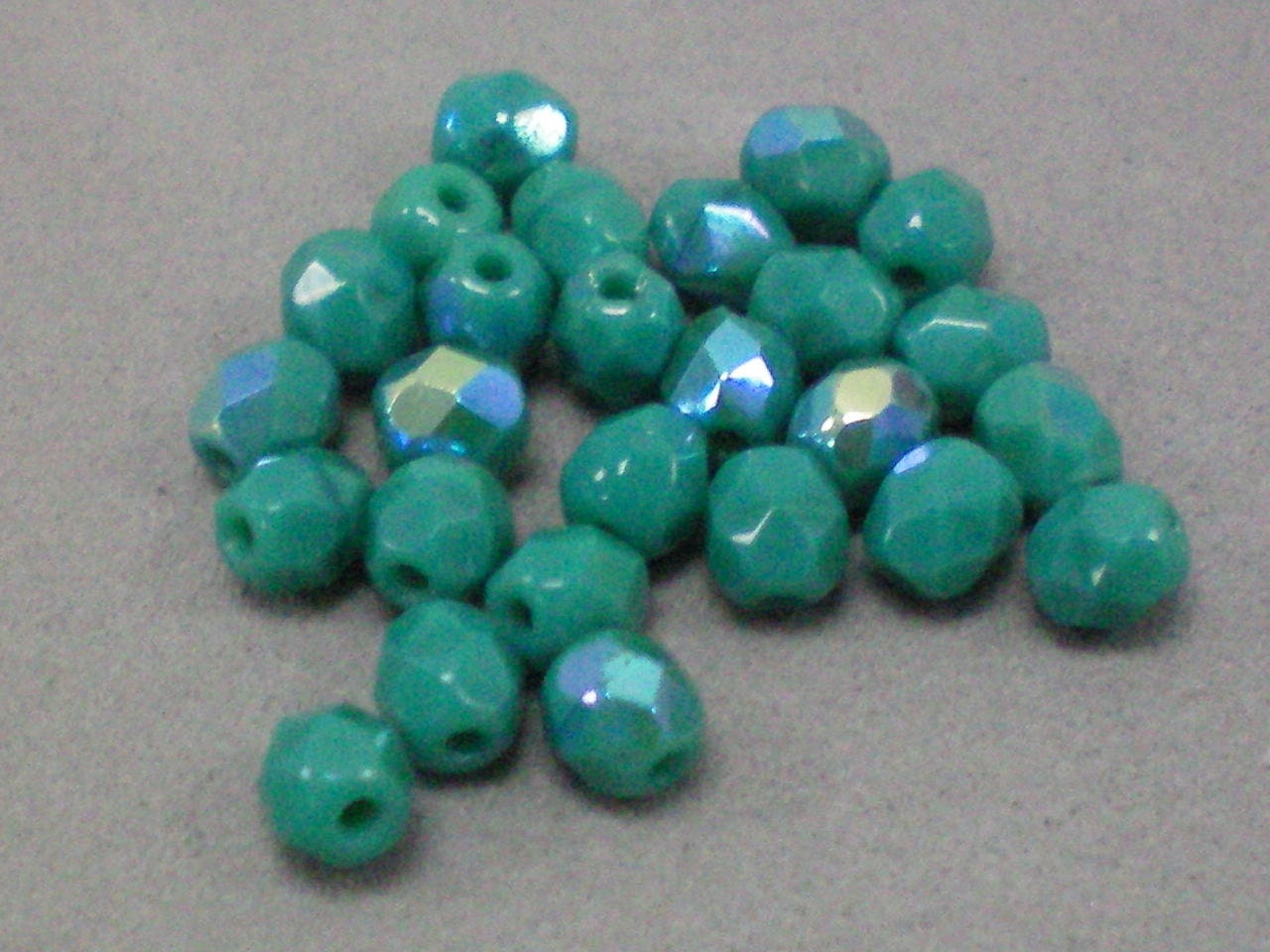 Half Fire-Polished Faceted Glass