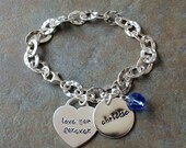 Personalized Always In My Heart Hand Stamped Love Charm Bracelet
