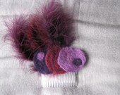 Comb, fascinator circles and feathers  in purple
