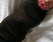 Knit Swaddling blanket dark brown