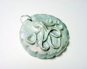 Awesome Iridescent Octopus Handmade Polymer Clay Pendant or Focal Bead