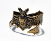 Bat Ring, Wrapped Ring,Antique Brass,Steampunk,Unisex Ring, Free Gift Wrap