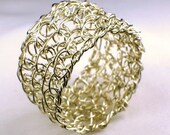 Wire Crochet Ring Sterling Silver