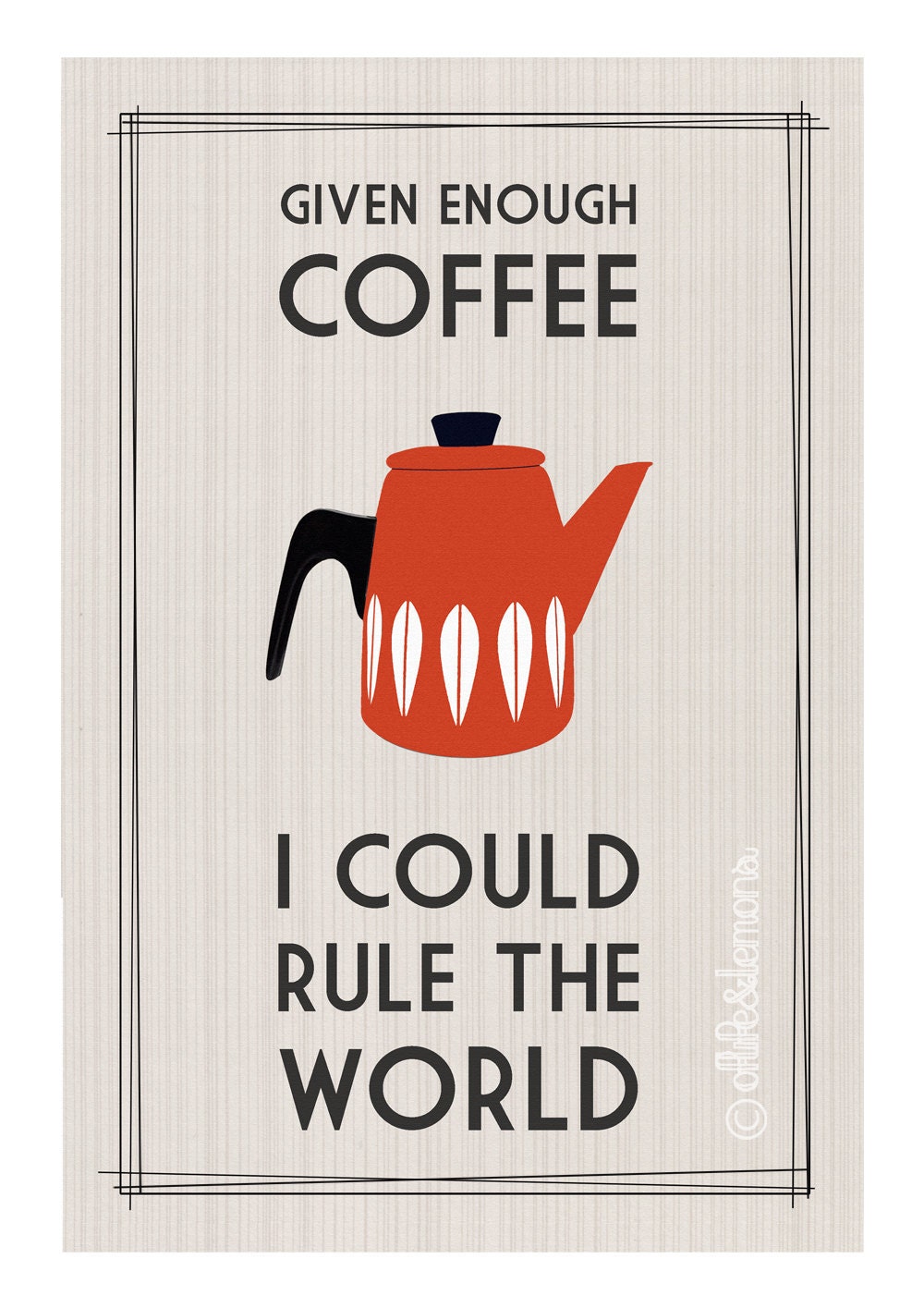 Retro Coffee Quote Poster