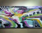 Original Abstract Art painting impasto house fine art expressionism 40x24 Modern Contemporary wall home decor acrylic Painting by OTO