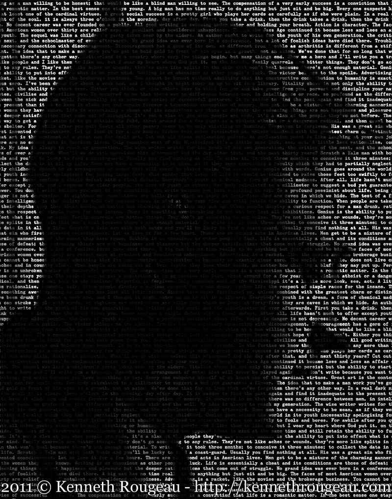 F. Scott Fitzgerald - 11x14 Typographical Portrait Fine Art Print