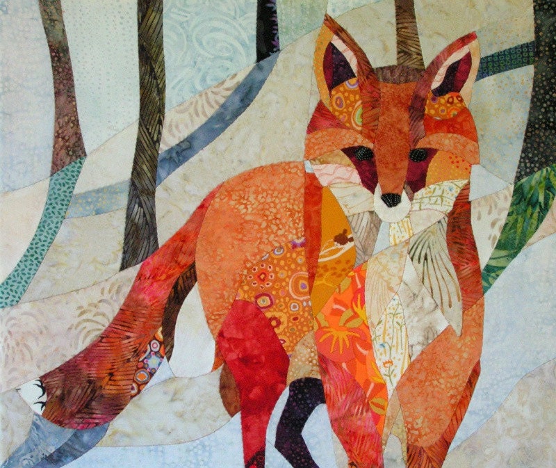 Red Fox in the Snow - Quilt Fabric Art