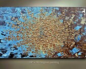 Original Heavy Textured Abstract Art painting metallic 36x24 Modern Contemporary impasto Painting by OTO